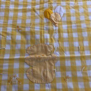 🛒 $15 Vintage Yellow Check Baby Blanket 51" x 43" #717-3